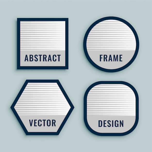 Set of geometric labels in bold lines