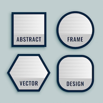 Set of geometric labels in bold lines