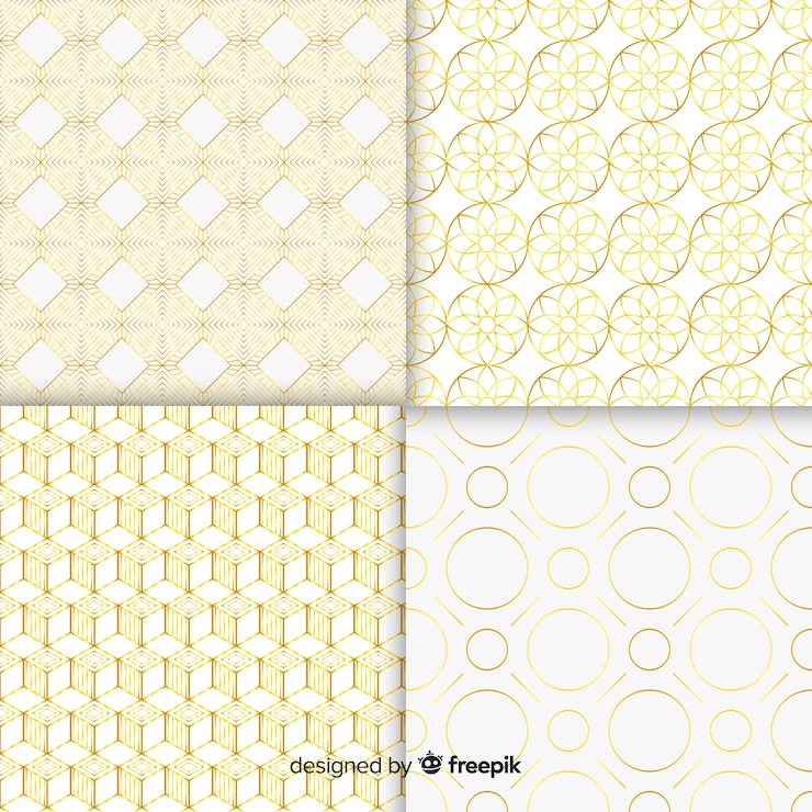 Free Vector set of geometric luxury pattern collection
