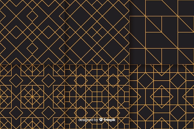 Set of geometric luxury pattern design