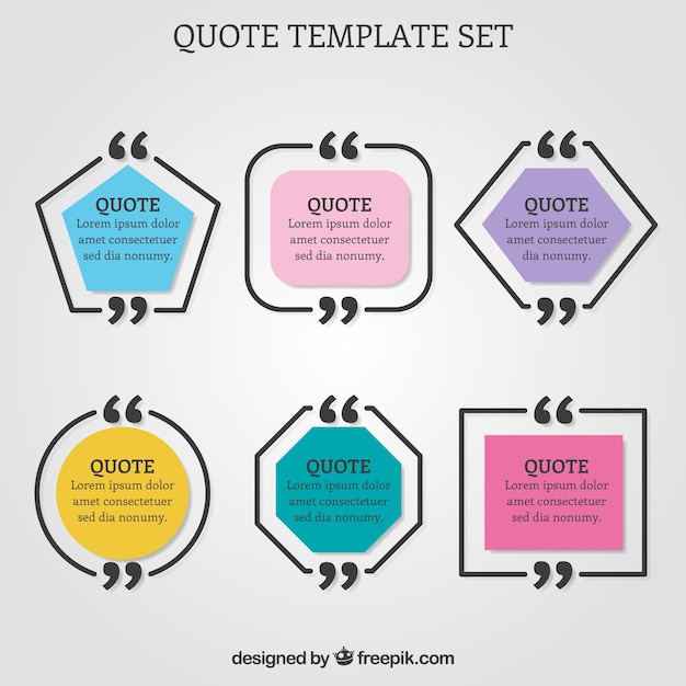 Free vector set of geometric quote templates