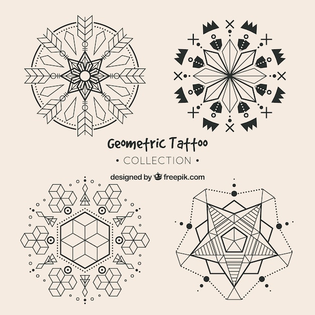 Set of geometric tattoos