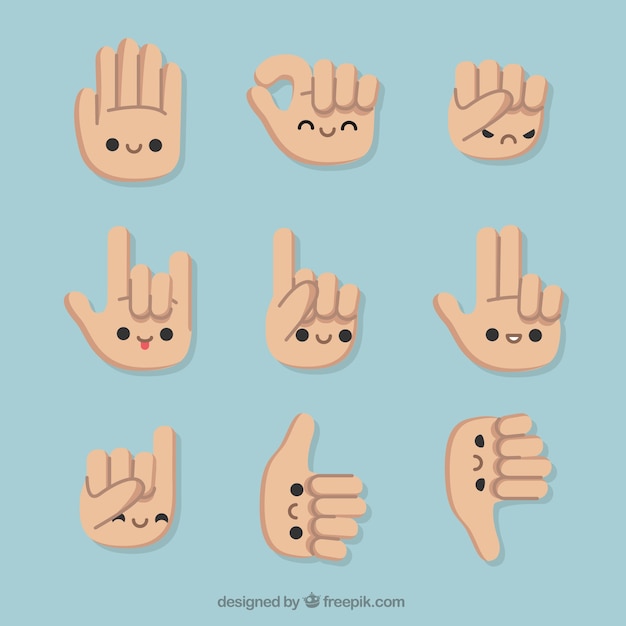 Free vector set of gestures with nice hands