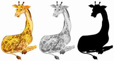 Free vector set of giraffe character