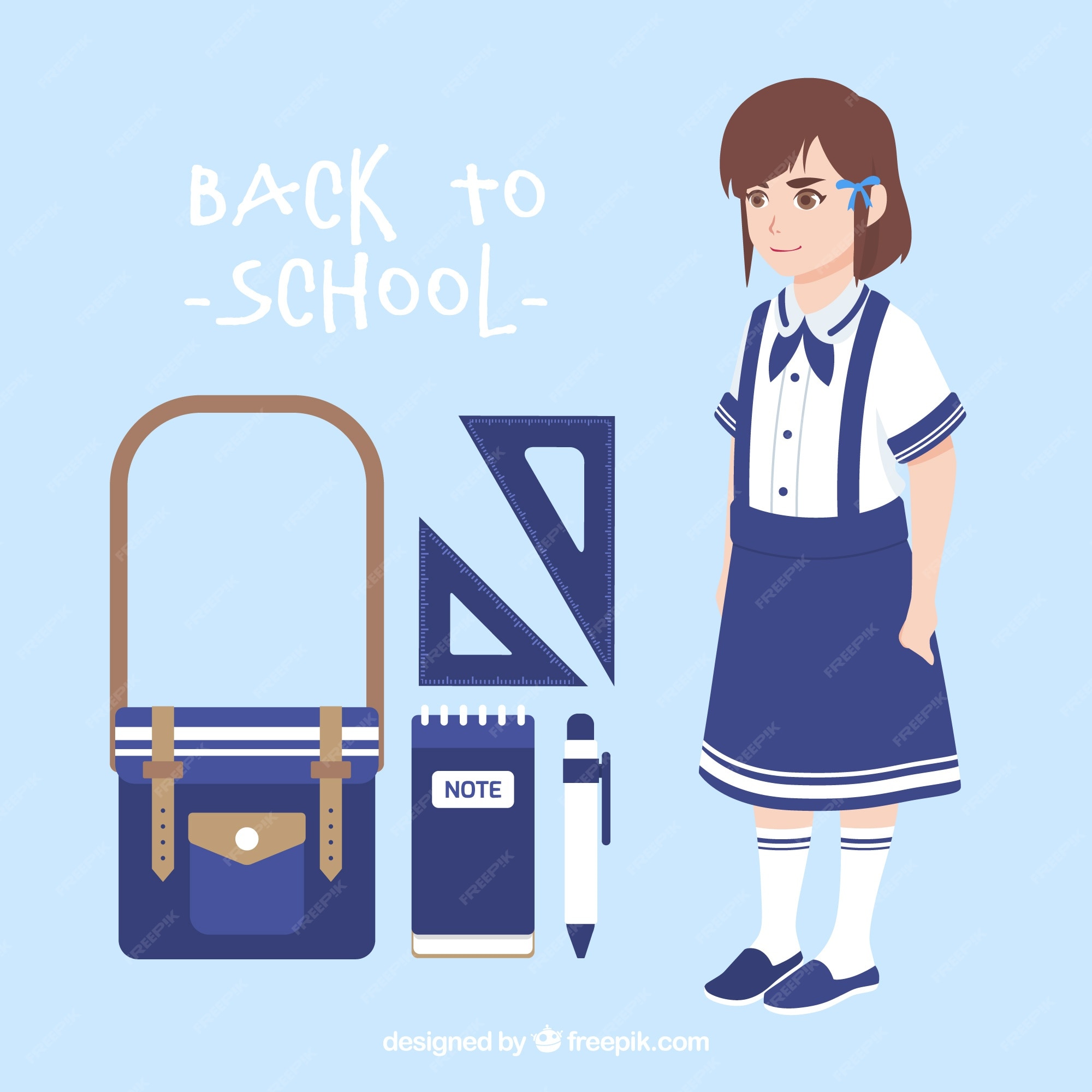 2000px x 2000px - School girl uniform Vectors & Illustrations for Free Download | Freepik