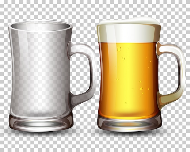 Free vector set of glass and beer