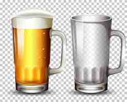 Free vector set of glass and beer