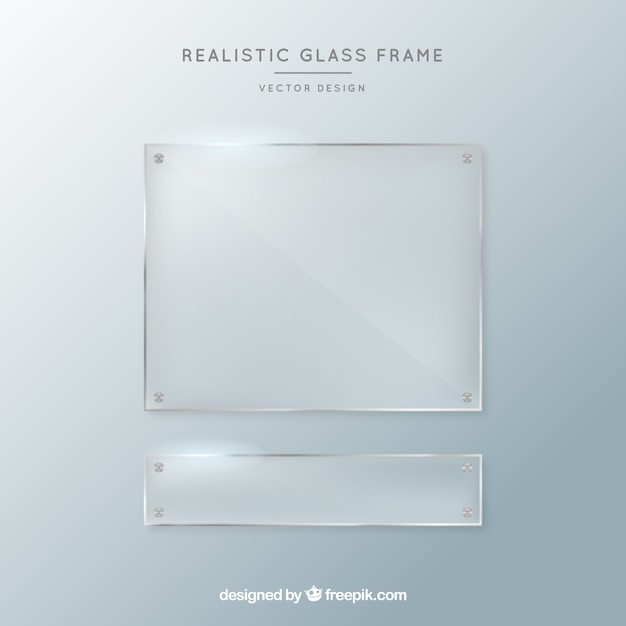 Free vector set of glass frames in realistic style