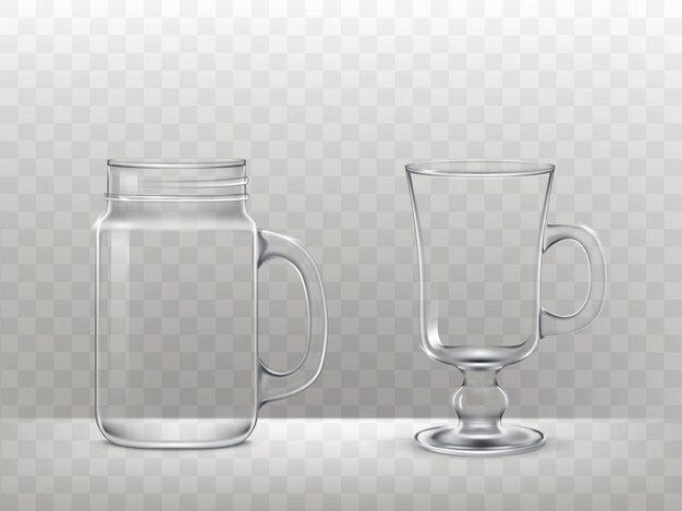 Set of glasses, cups for smoothies