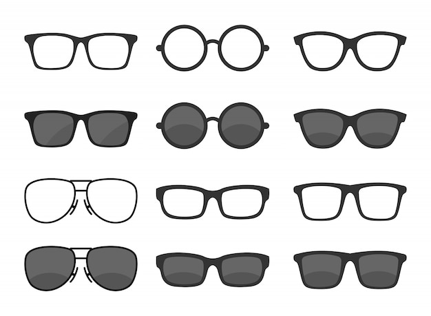 Set of glasses Premium Vector