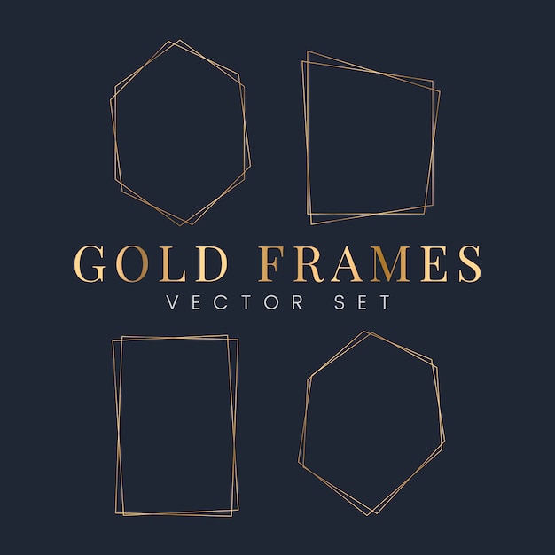 Free vector set of gold frame vectors