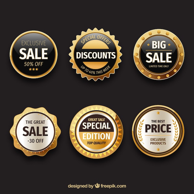 Gold sticker Vectors & Illustrations for Free Download