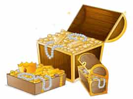 Free vector set of gold treasure