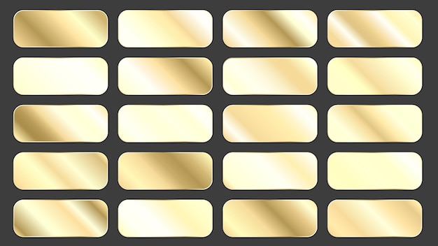 Set of golden gradient panels