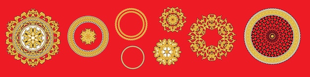 Set of golden italian rosettes