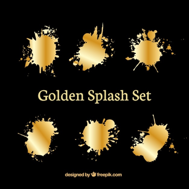 Free vector set of golden splashes