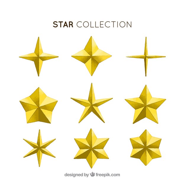 Set of golden stars