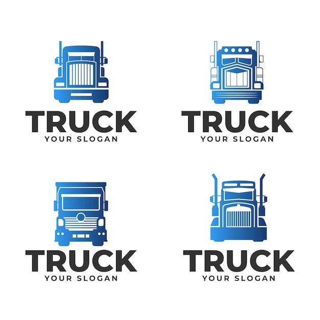 Set of gradient colored truck logos