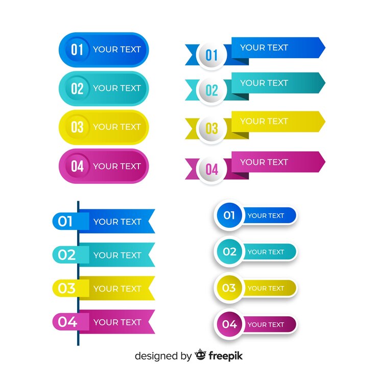 Free Vector set of gradient infographic element