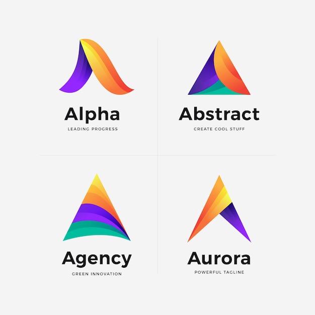 Free vector set of gradient a logo template