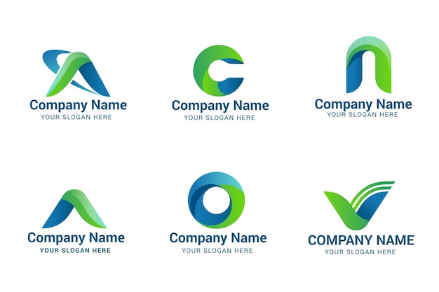 Set of gradient a logo templates