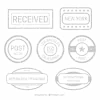 Vettore gratuito set di francobolli grigio