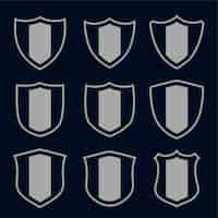 Free vector set of gray shield symbols and signs