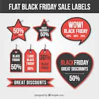 Free vector set of great labels for black friday