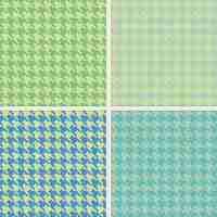 Free vector set of green houndstooth pattern background