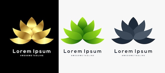 Set of green leaf logo design inspiration vector