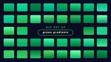 Free vector set of green smooth gradients