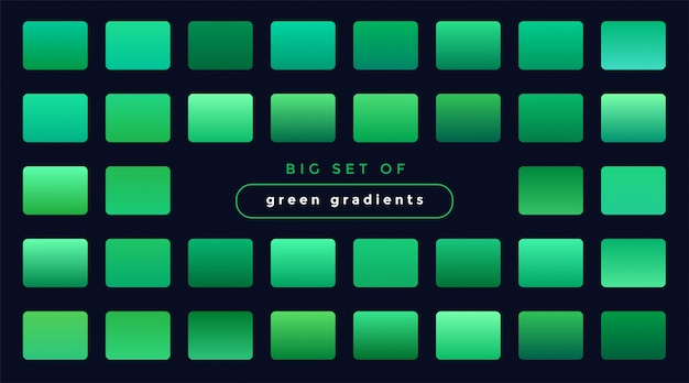 緑の滑らかなグラデーションのセット