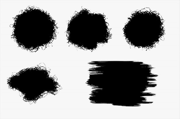 set of grunge brush template