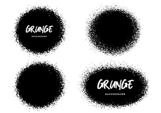 Set of grunge brush template