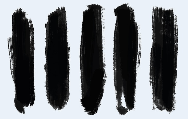 Free vector set of grunge brushstrokes