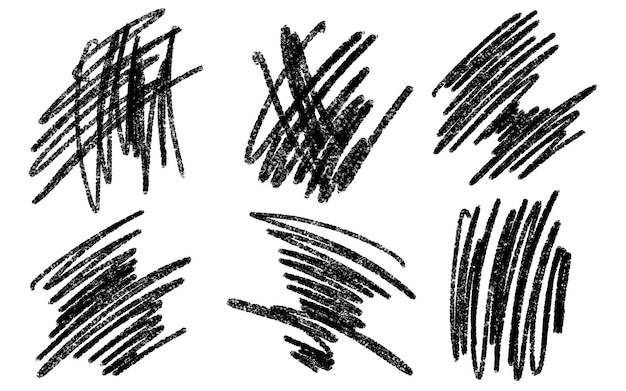 Free vector a set of grunge doodles with a black brush and some scribbles