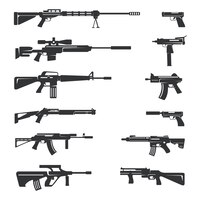 Free vector set of guns