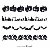 Free vector set of halloween borders