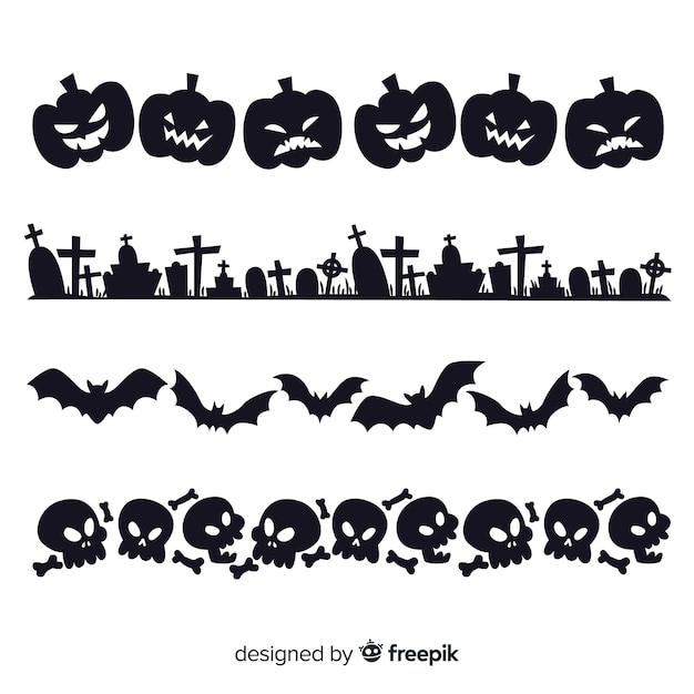 Set of halloween borders