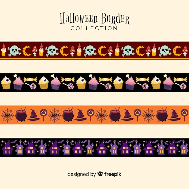 Free vector set of halloween borders
