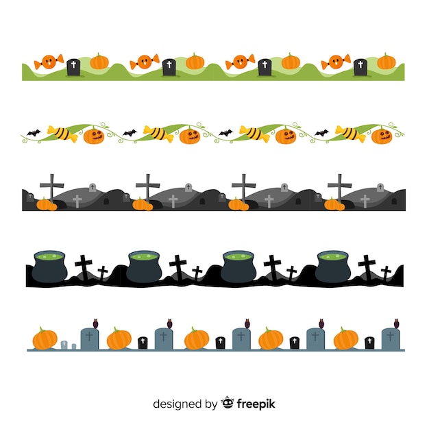 Free vector set of halloween borders