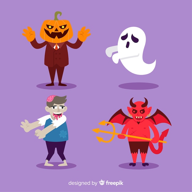 Set of halloween characters