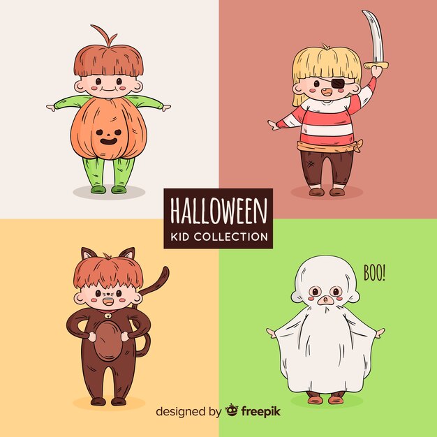 ハロウィーンの子供のセット