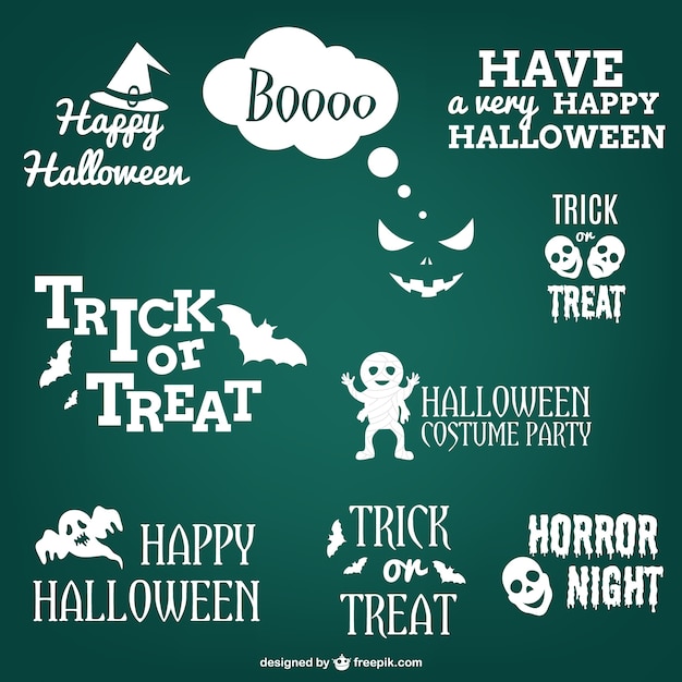 Set of halloween labels and stickers