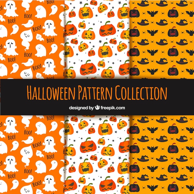 Set of halloween patterns