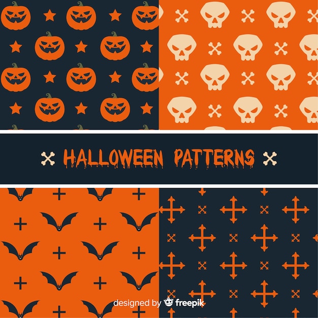 Set of halloween patterns