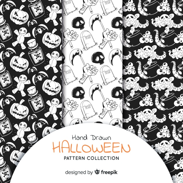 Set of halloween patterns