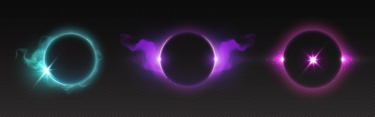 Free Vector set of halo neon light effects