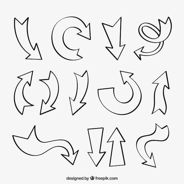 Free vector set of hand drawn arrows