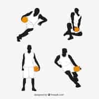 Free vector set of hand drawn basketball players